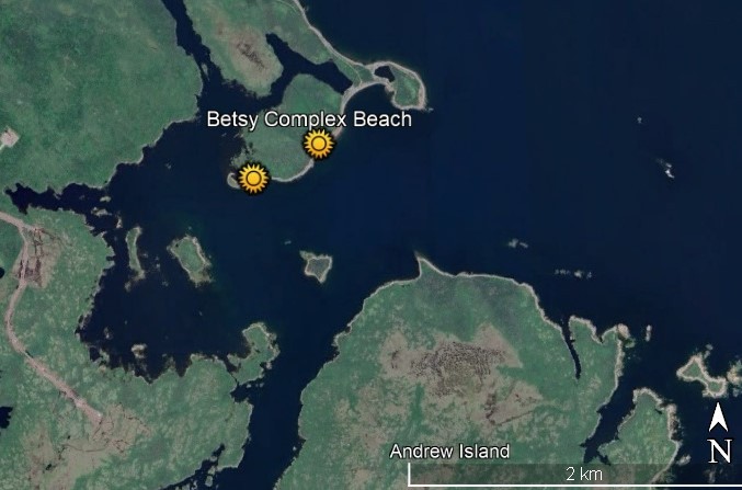Mapa de ubicación de Betsy Complex, Guysborough County, Nueva Escocia